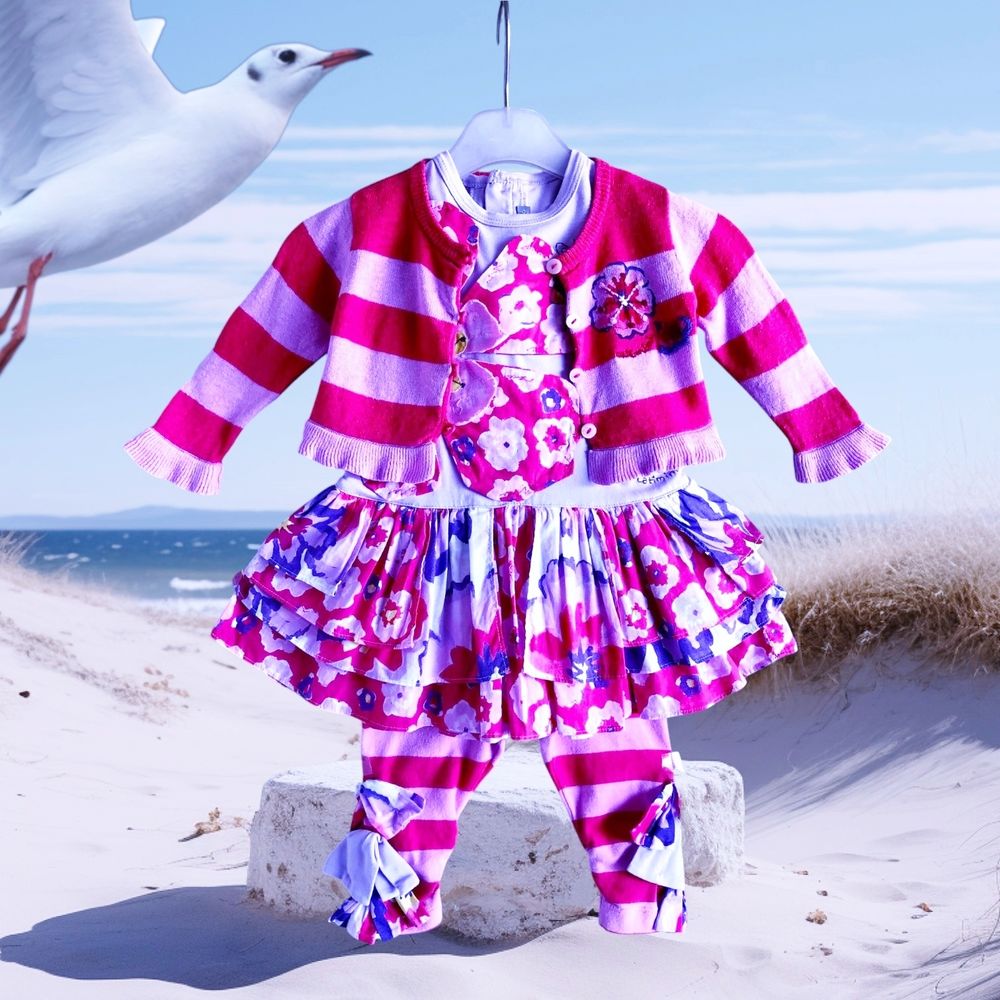 CATIMINI - ENSEMBLE 3P B�B� VOLANTS, FLEURS & BRODERIES 6M 0 Villeneuve-Loubet (06)