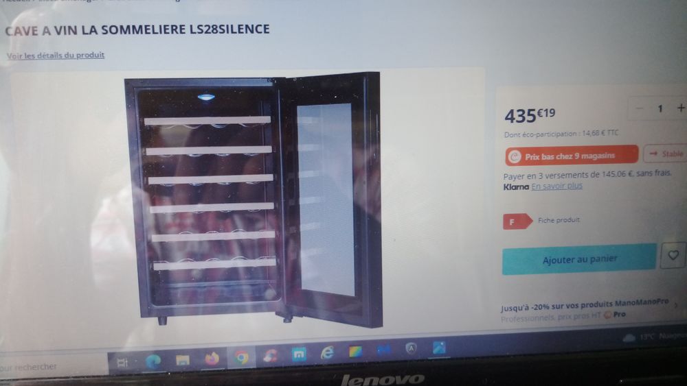 CAVE A VIN LA SOMMELIERE LS28 pour 28  & 8 bouteilles 100 Doncourt-l�s-Longuyon (54)