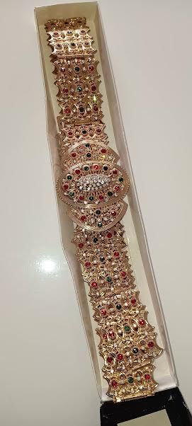Ceinture de mariage Marocaine Mdamma dor�e Pierres multicolo 30 N�mes (30)