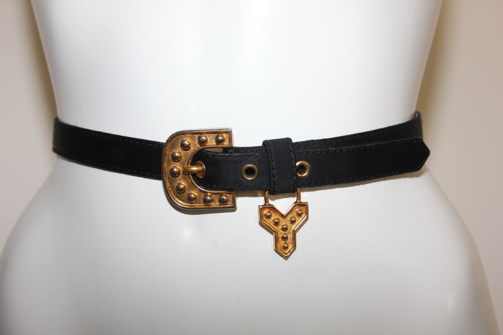 Ceinture noire boucle or YVES SAINT LAURENT 80 Issy-les-Moulineaux (92)