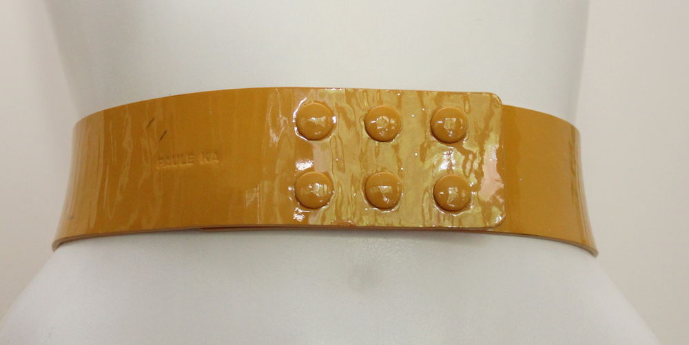 Ceinture r�versible cuir verni jaune PAULE KA 30 Issy-les-Moulineaux (92)