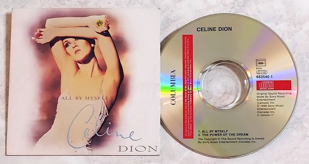 CELINE DION - CD 2 titres - ALL BY MYSELF (Eric CARMEN)-1996 3 Tourcoing (59)