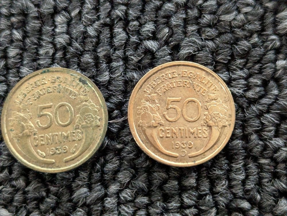 50 centimes Morlon 1939 et 1939 B 5 Montauban-de-Bretagne (35)