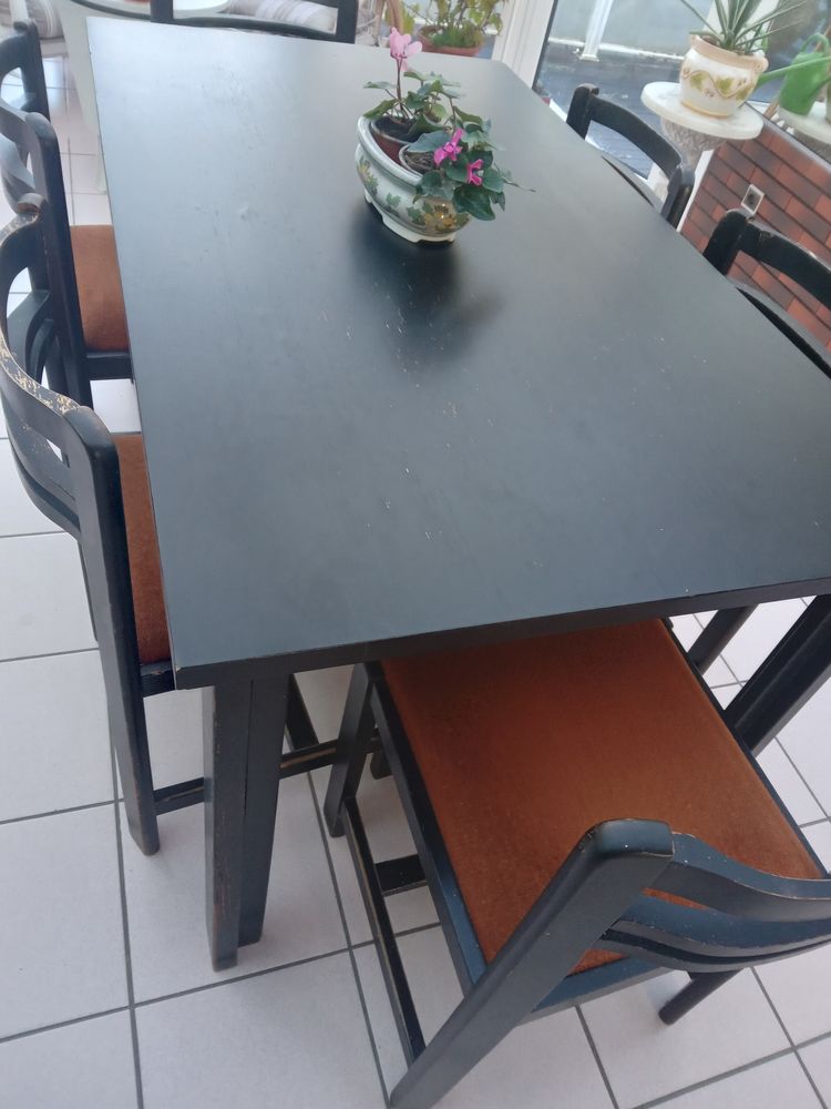 cette table noire avec ses 6 chaises 65 Carquefou (44)