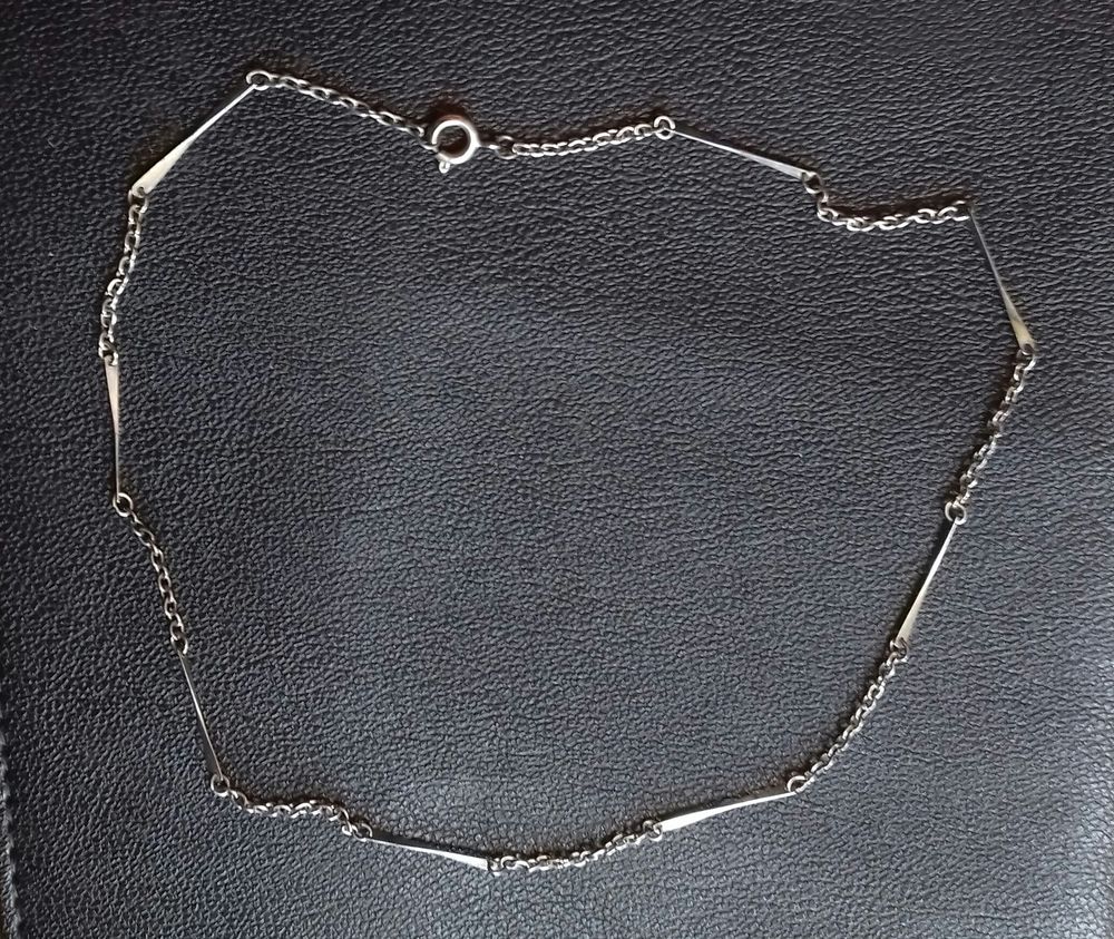 CHA�NE ANCIENNE RAS du COU en ARGENT MASSIF 12 Boucau (64)