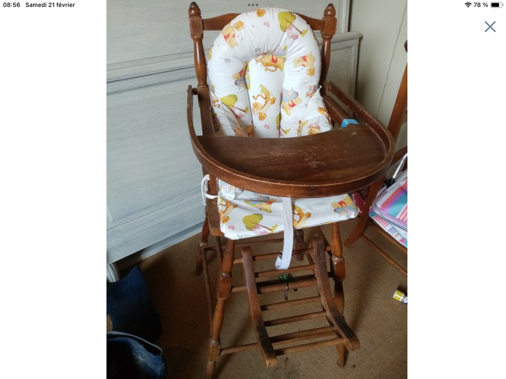 Chaise B�b� ancienne en bois de h�tre 15 Serez (27)