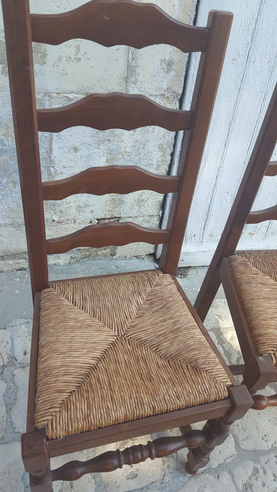 chaise bois paillage impeccable 15 Cognac (16)