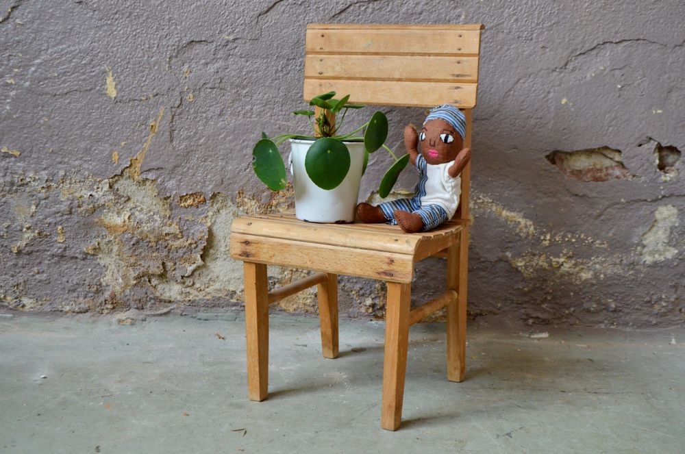 Chaise enfant vintage scandinave en bois petite 50 Wintzenheim (68)