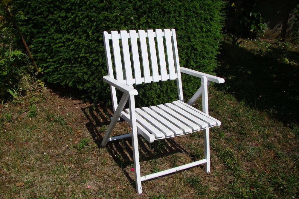 Chaise / Fauteuil de jardin en bois pliant - vintage 1970 40 Gargenville (78)