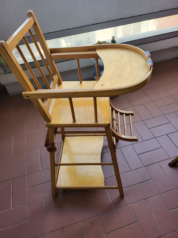 Chaise haute b�b� ancienne transformable 100 Beausoleil (06)