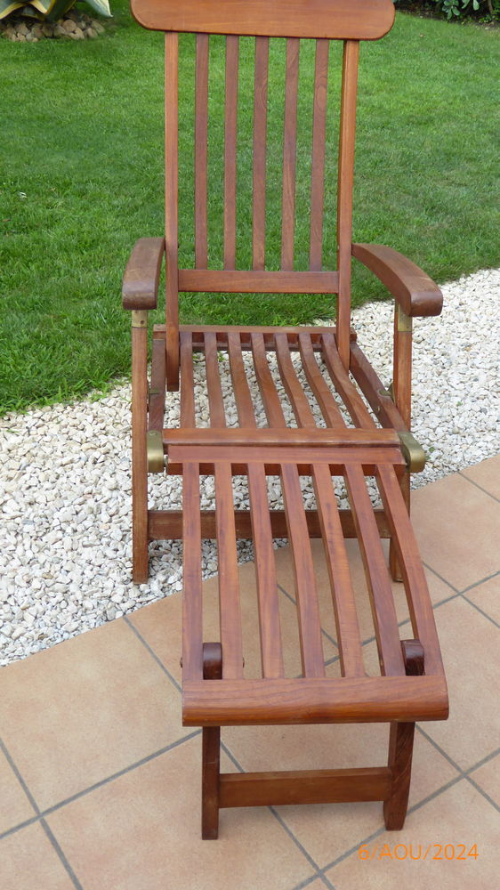 Chaise longue relax en teck 100 St Cyprien Plage (66)