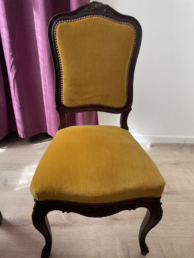 Chaise Palissandre Jaune Velours 100 Lognes (77)