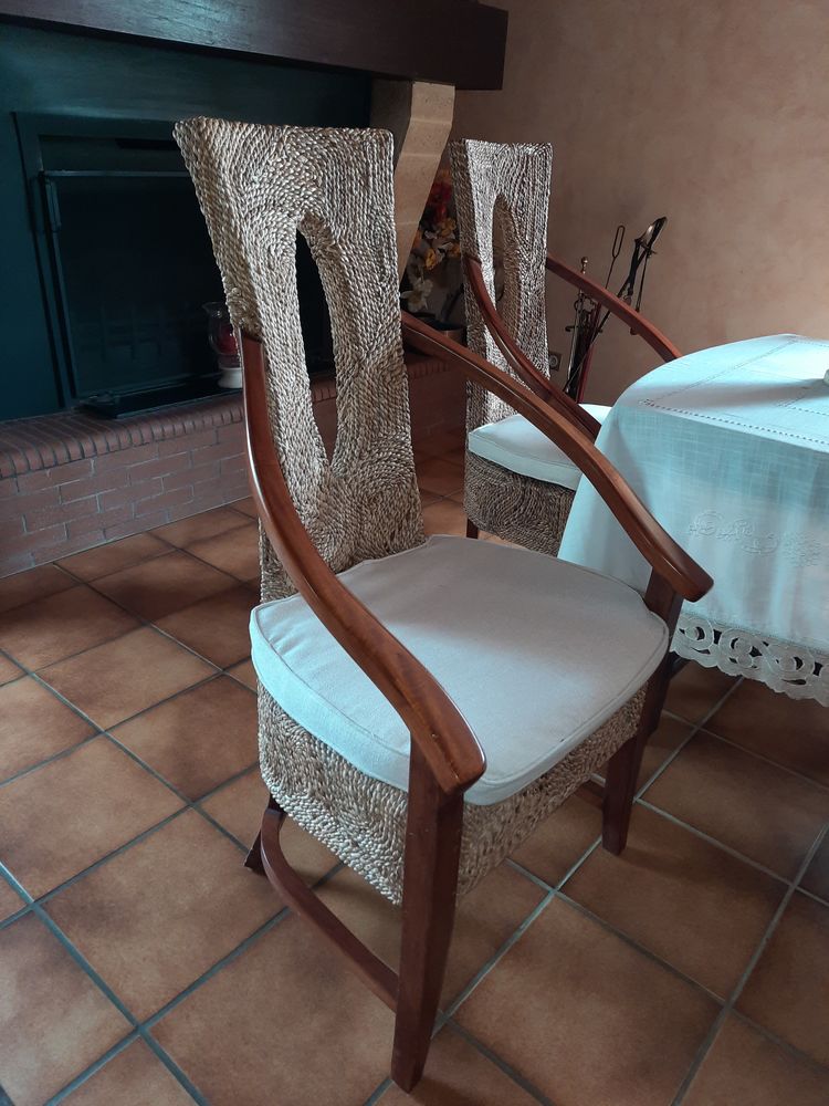 Chaise salle � manger teck massif beau mod�le 120 Maransin (33)