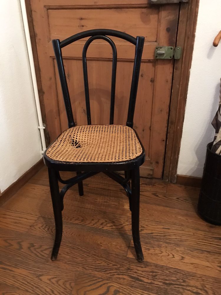 Lot de 6 chaises bistrot bois noir et assise en rotin 14 Lille (59)