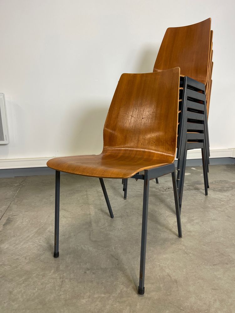 Lot de 8 chaises en bois ann�es 70, origine Allemagne 760 Lorient (56)