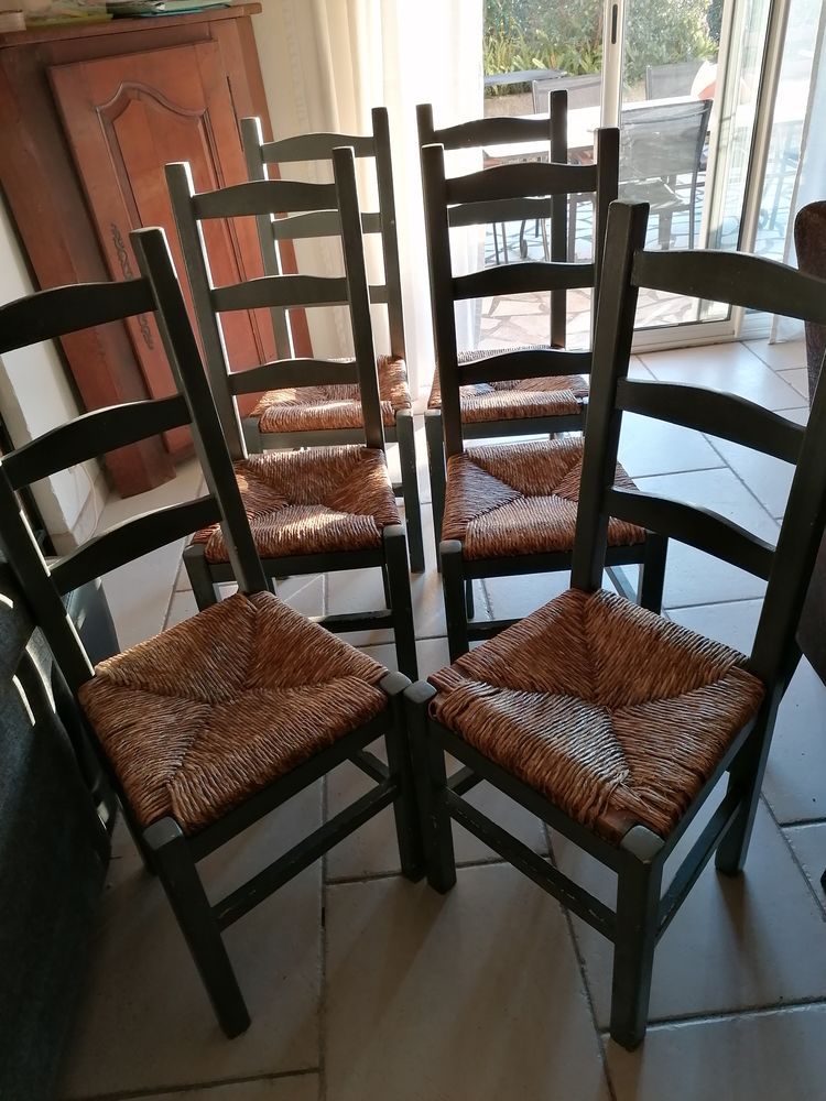  chaises bois  assises  paille 60 Le Cannet (06)
