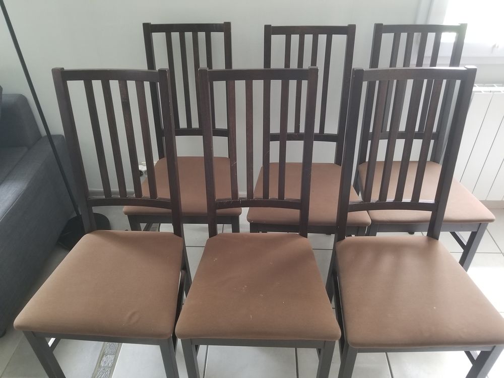 6 chaises en bois marron 90 Le Mans (72)