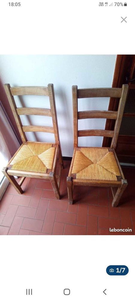 2 Chaises bois massif 80 Villeneuve-d'Olmes (09)