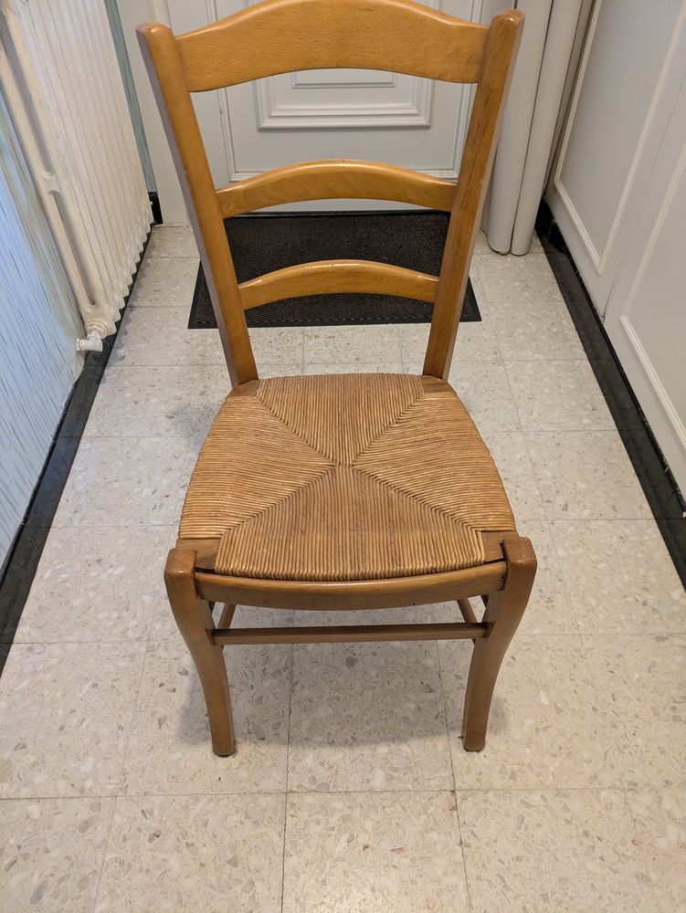 lot de 4 chaises en bois et paille 30 Flines-lez-Raches (59)