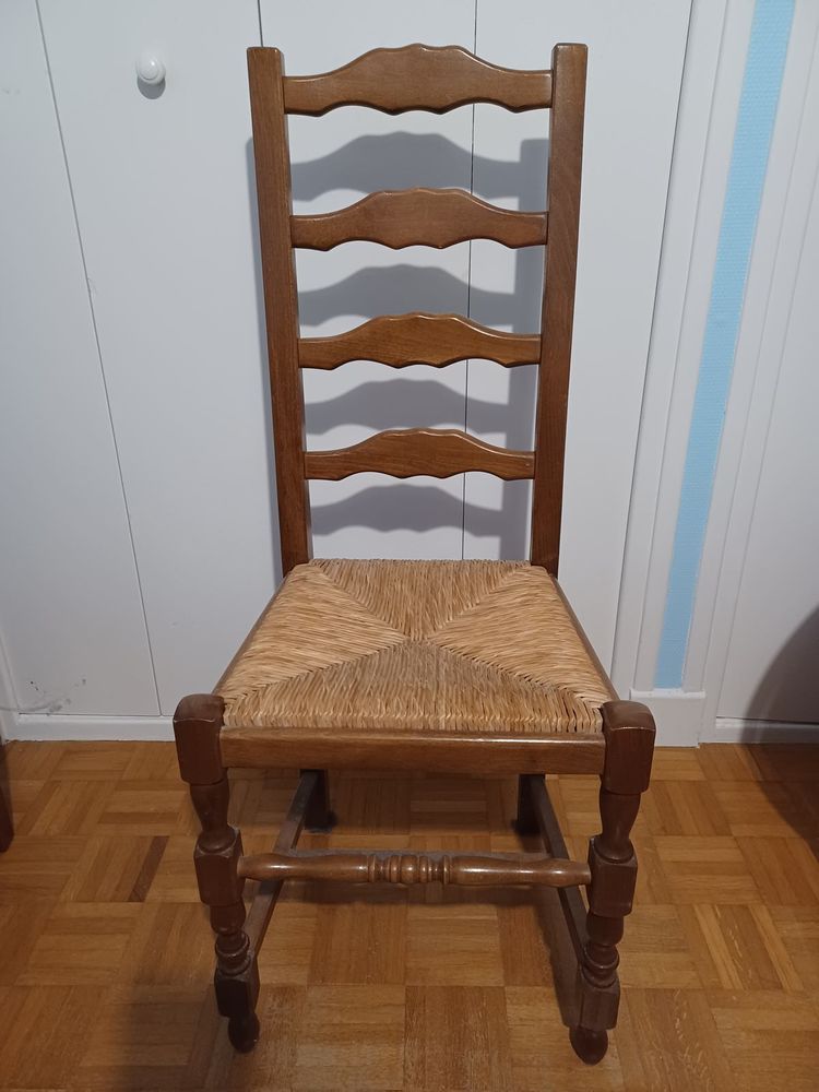 2 chaises bois paille dossier haut 40 Roffiac (15)