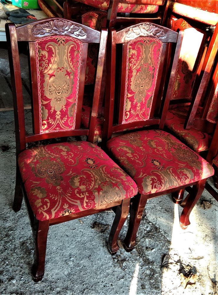 Chaises bois et velours type asiatique 10 Sarpourenx (64)