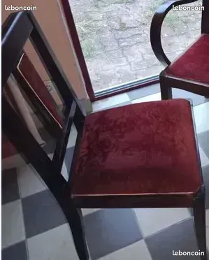 Lot de 2 chaises bois velours 10 Doyet (03)