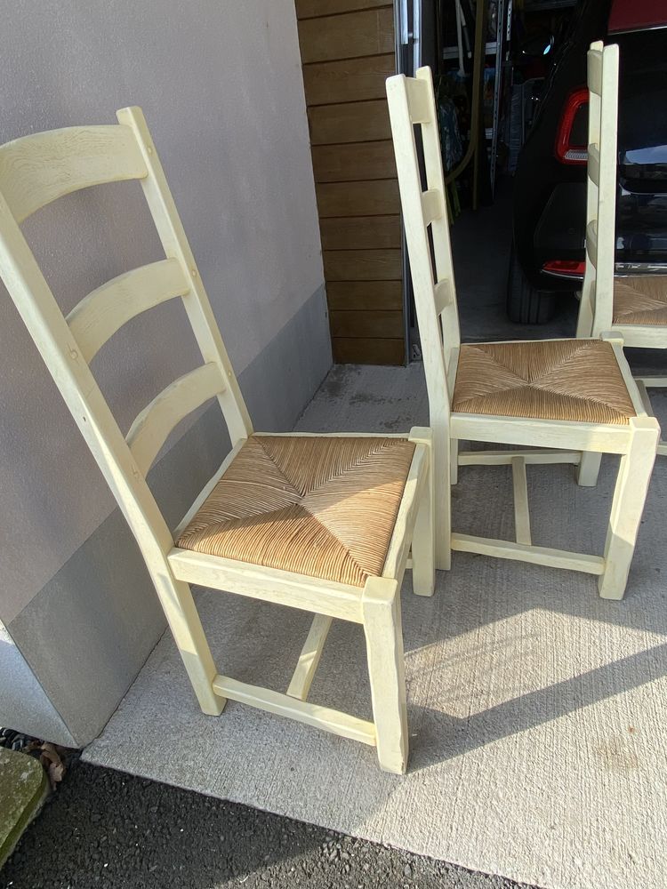 Lot chaises en ch�ne massif couleur jaune patine - 150 Nancy (54)