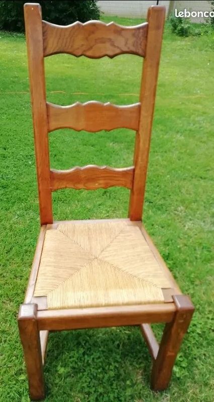 Lot 6 chaises ch�ne et paiille 0 Longpont-sur-Orge (91)
