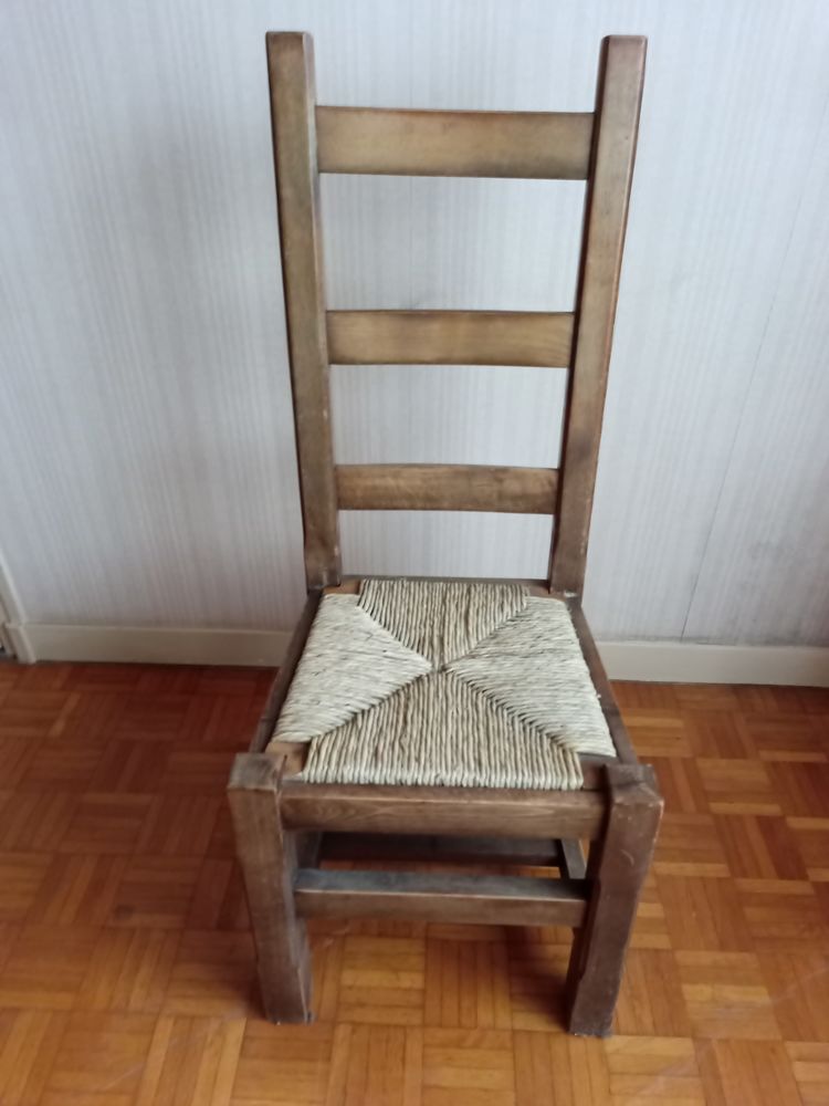 6 chaises ch�ne et paillage 100 Saint-Renan (29)