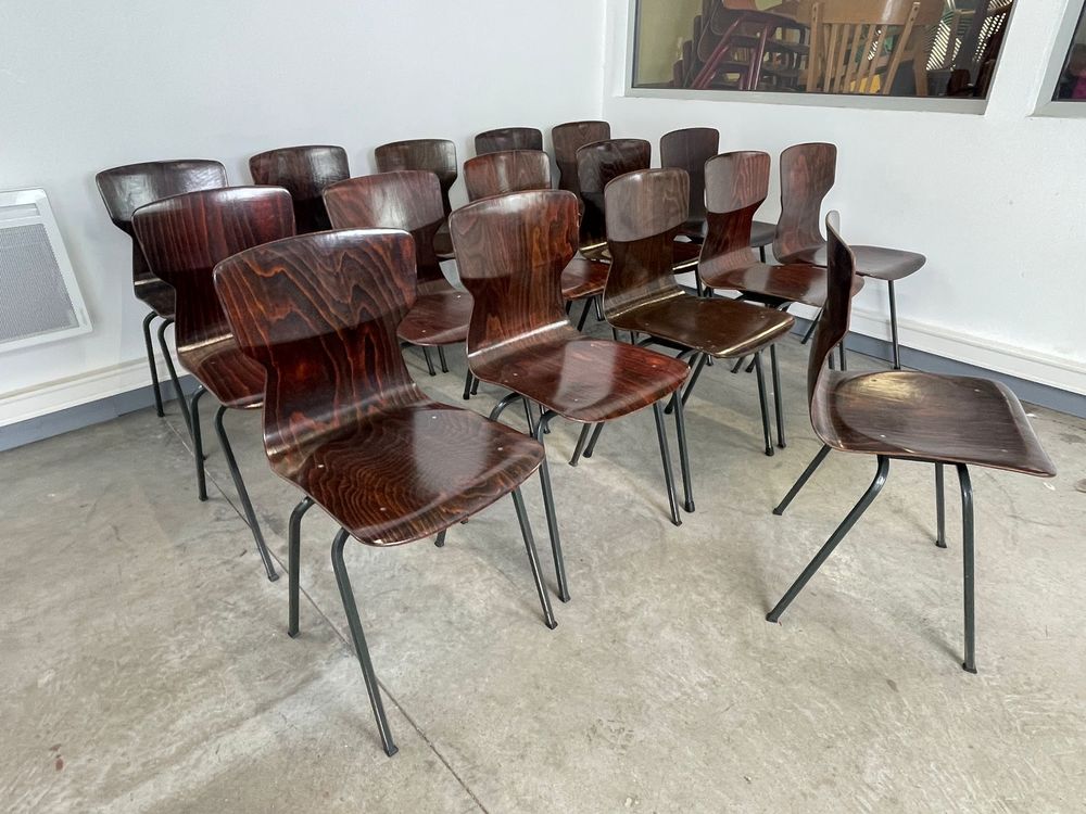 Lot de 16 chaises obo eromes, ann�es 70 Allemagne 1920 Lorient (56)