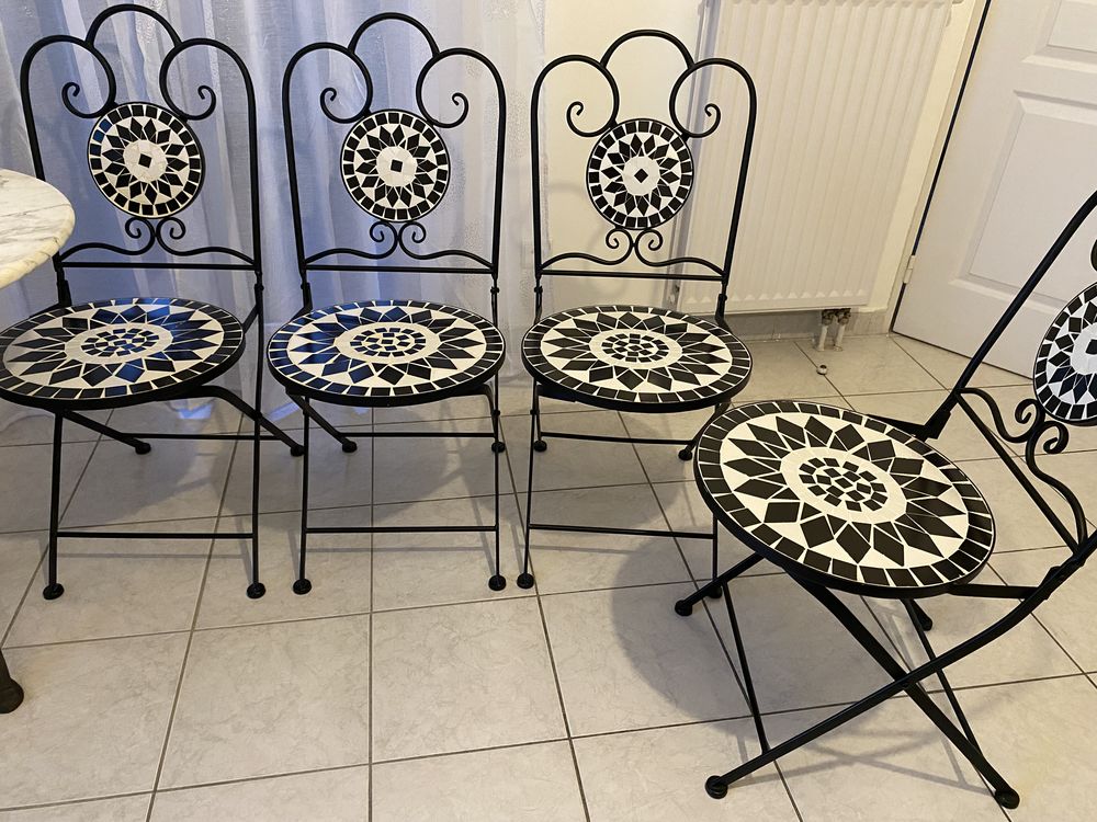 Chaises en fer forg� mosa�que pliables 90 Aix-en-Provence (13)
