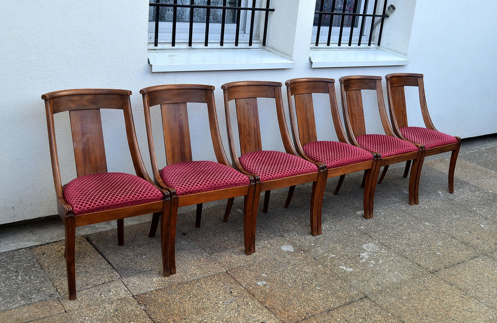 6 Chaises Gondole Empire en Acajou 1100 Paris 19 (75)
