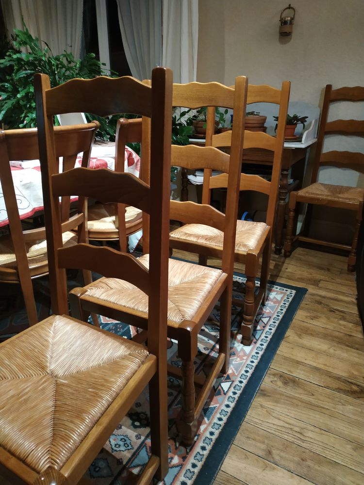 6 chaises en h�tre vernies, assise paille 60 Saint-Malo (35)