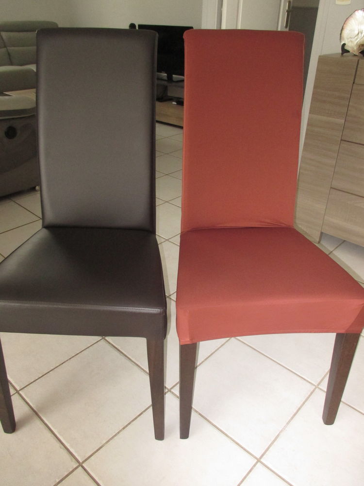 6 chaises + housses 80 Angles (85)
