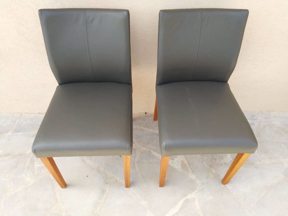 6 chaises H�lsta (bois de noyer/cuir green) 150 Montauroux (83)