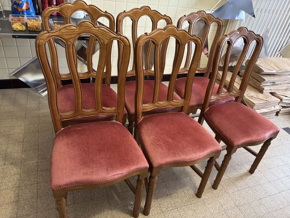 Lot de six chaises impeccables dessus velours 90 Merlimont (62)