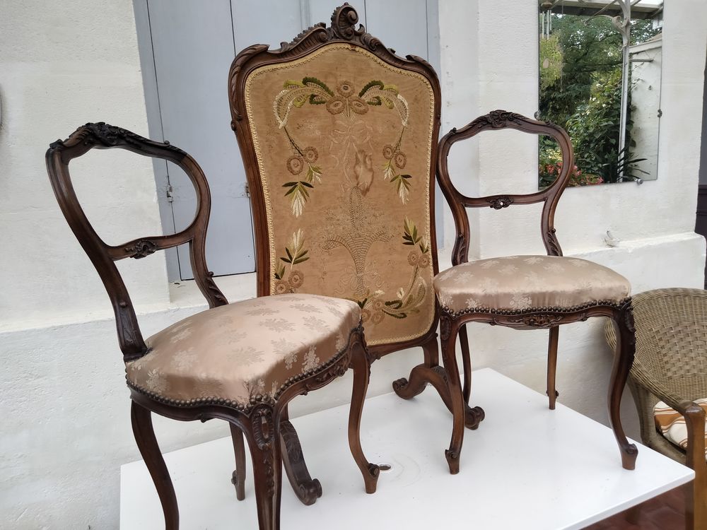   Chaises m�daillon + devant de chemin�e style louis xv 300 Pauillac (33)