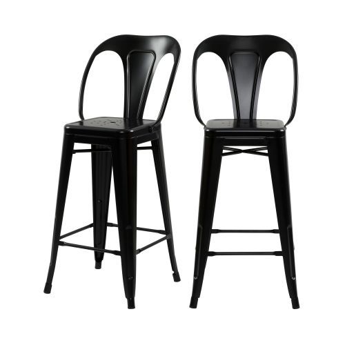 Chaises de bar 76 cm en m�tal noir mat (lot de 2) 69 Wambrechies (59)