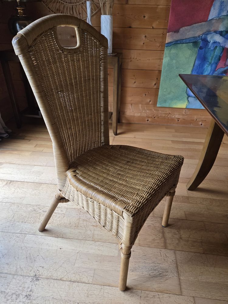 4 chaises en osier et rotin 100 Taul� (29)