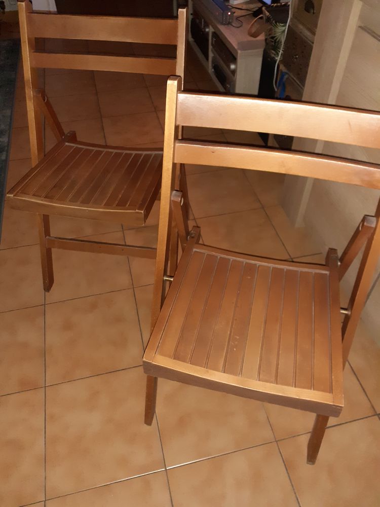Lot de 2 chaises pliantes bois d'acacia pour extérieur 18 La Valette-du-Var (83)