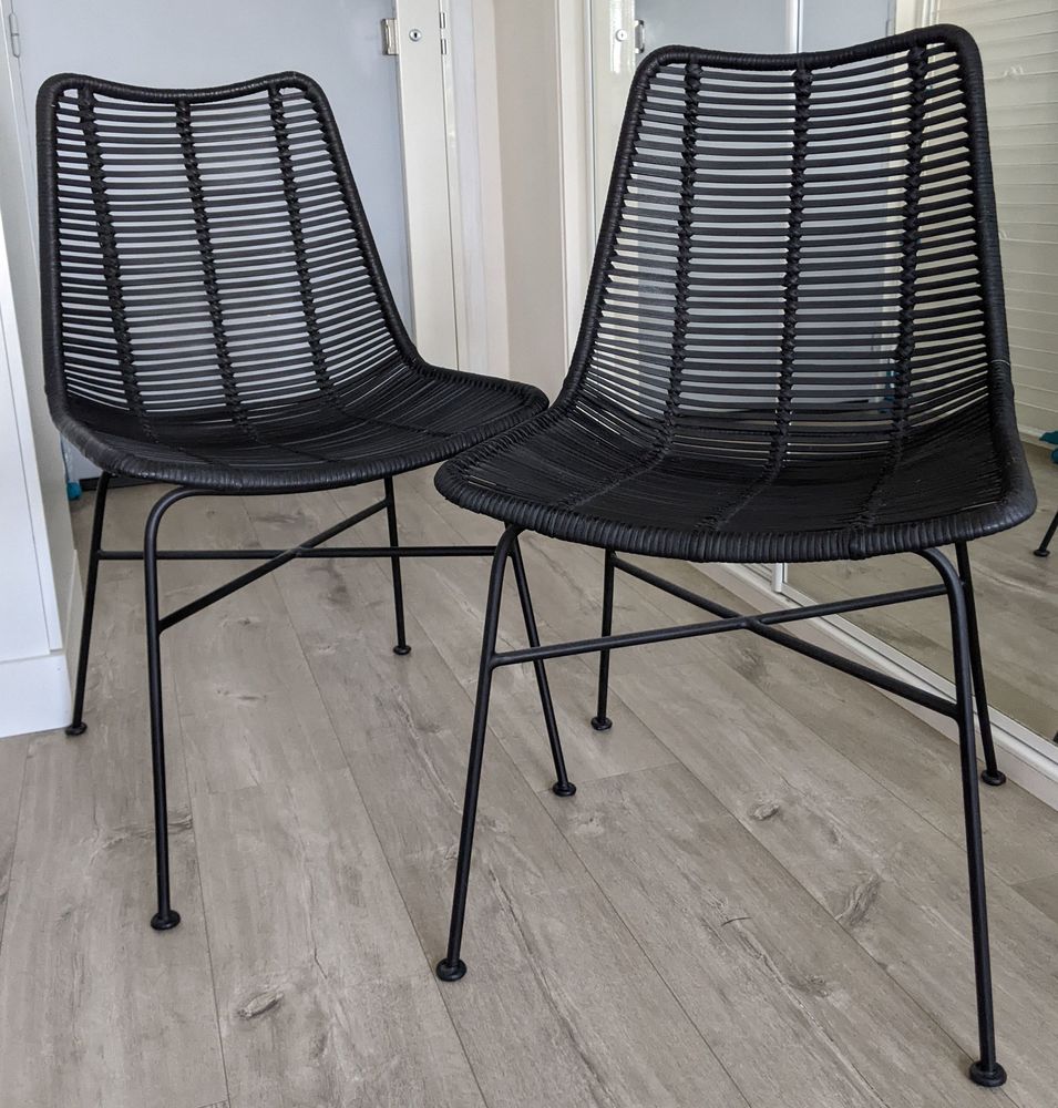 Lot chaises en rotin noir Maison du Monde �tat neuf 218 Le Chesnay (78)