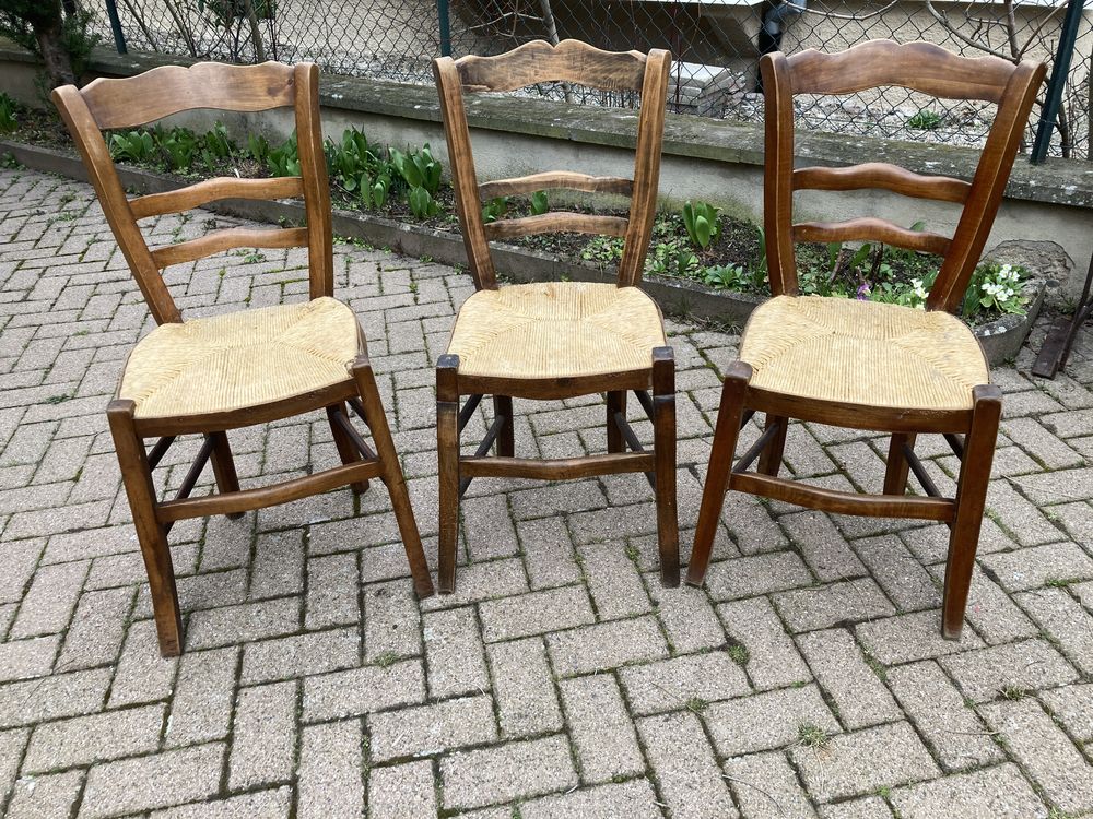 3 CHAISES RUSTIQUES en paille 45 Colmar (68)