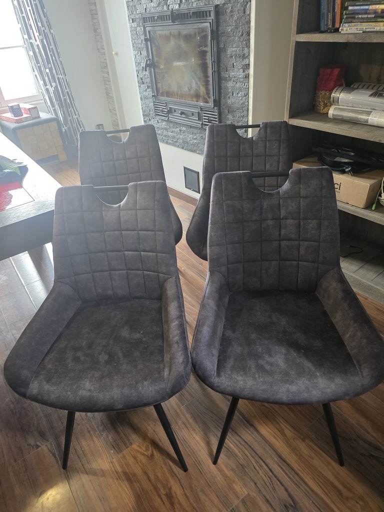 Chaises Salle � Manger Gris Velours - Lot de 8 600 S�grie-Fontaine (61)