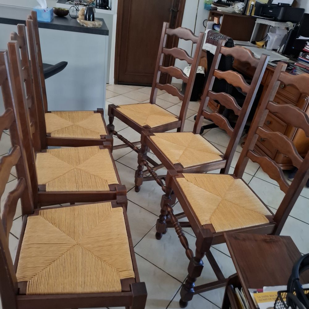 chaises de salle � manger bois et paille, 60 Montbazin (34)