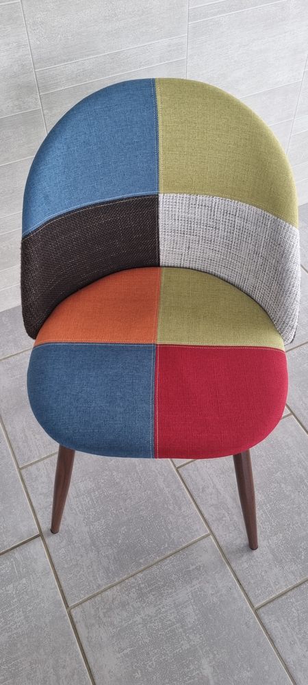 Lot 7 chaises scandinave patchwork 120 Cernay (86)