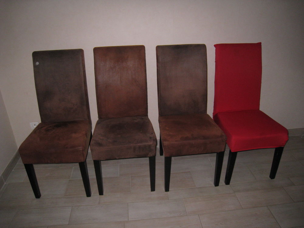 4 chaises en su�dine imitation cuir vieilli 165 Vinay (38)