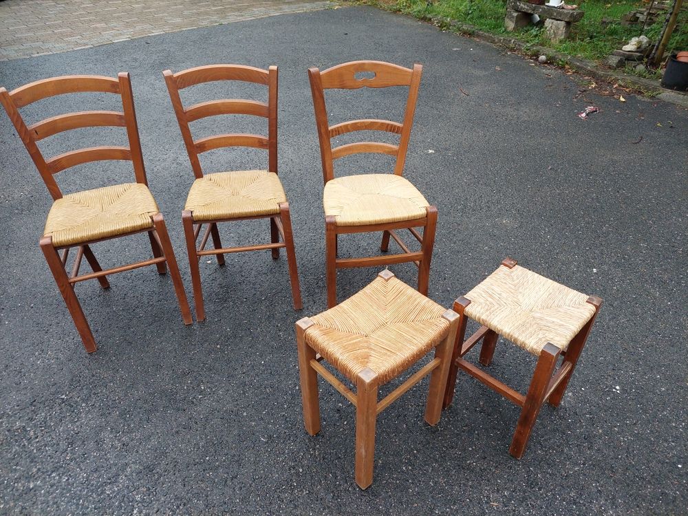 chaises tabourets paill�s 60 Vaux-le-P�nil (77)