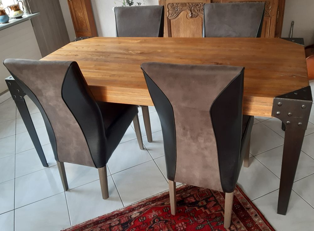 Lot 4 chaises tissu et ska� bicolores 200 Saint-Aubin-sur-Scie (76)