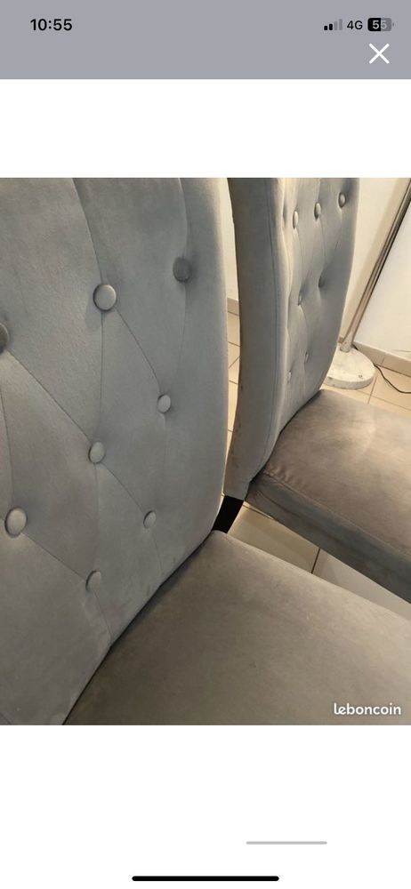 lot de 4 chaises en velours grises 200 Toulouse (31)