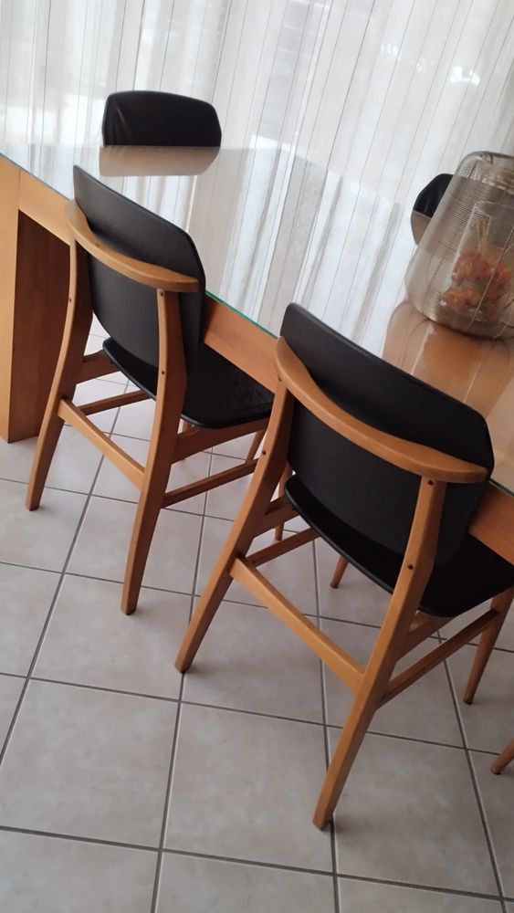 6 Chaises Vintage bois-simili cuir 180 Niederhausbergen (67)